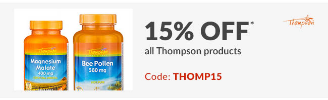 15% off* all Thompson products. Code: THOMP15